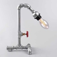 Abajur Masa Lambası Dekoratif Boru Gri