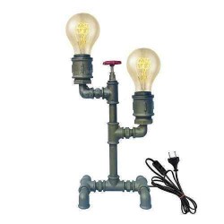 Masa Lambası Abajur Dekoratif Boru Eskitme Altın Renk