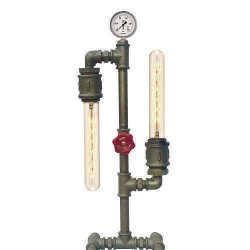 Masa Lambası Abajur Dekoratif Boru Eskitme Altın Renk Açma Kapama Vanalı