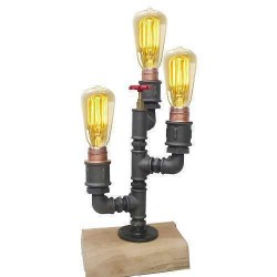 Masa Lambası Dekoratif Boru Metal Vanadan Aç Kapat Bakır Porselen Duylu