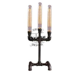 Şamdan Abajur Üçlü Dekoratif Boru Vintage