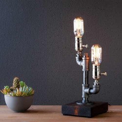 Edison Rustik Ampül Masa Lambası Abajur Anahtarlı