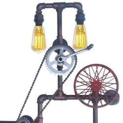 Aplik Duvar Aydınlatma Retro Tarzı Endüstriyel Boru Bisiklet Zincir