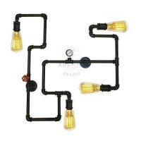 Aplik Labirent Retro Gotik Tarz Su Borusu Manometre Dört Duylu