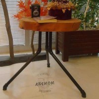 Kütük Sehpa Endüstriyel Boru Retro Tarz Cafe Bar Bistro