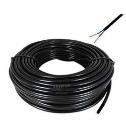 Siyah Yuvarlak Avize Abajur Kablosu 2x0.50 Çok Telli Gerçek Bakır 100 mt