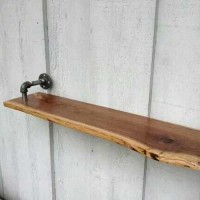 Rustik Retro Raf Ayakları Endüstriyel ve Modern Duvar Rafı Ceviz Ağacı